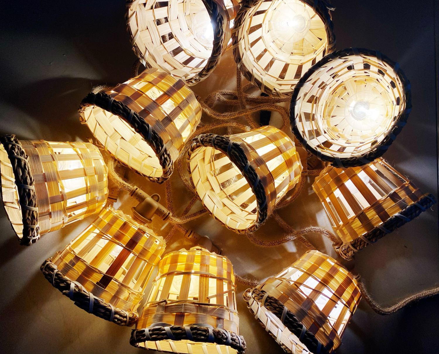 Solar hemp rope light string